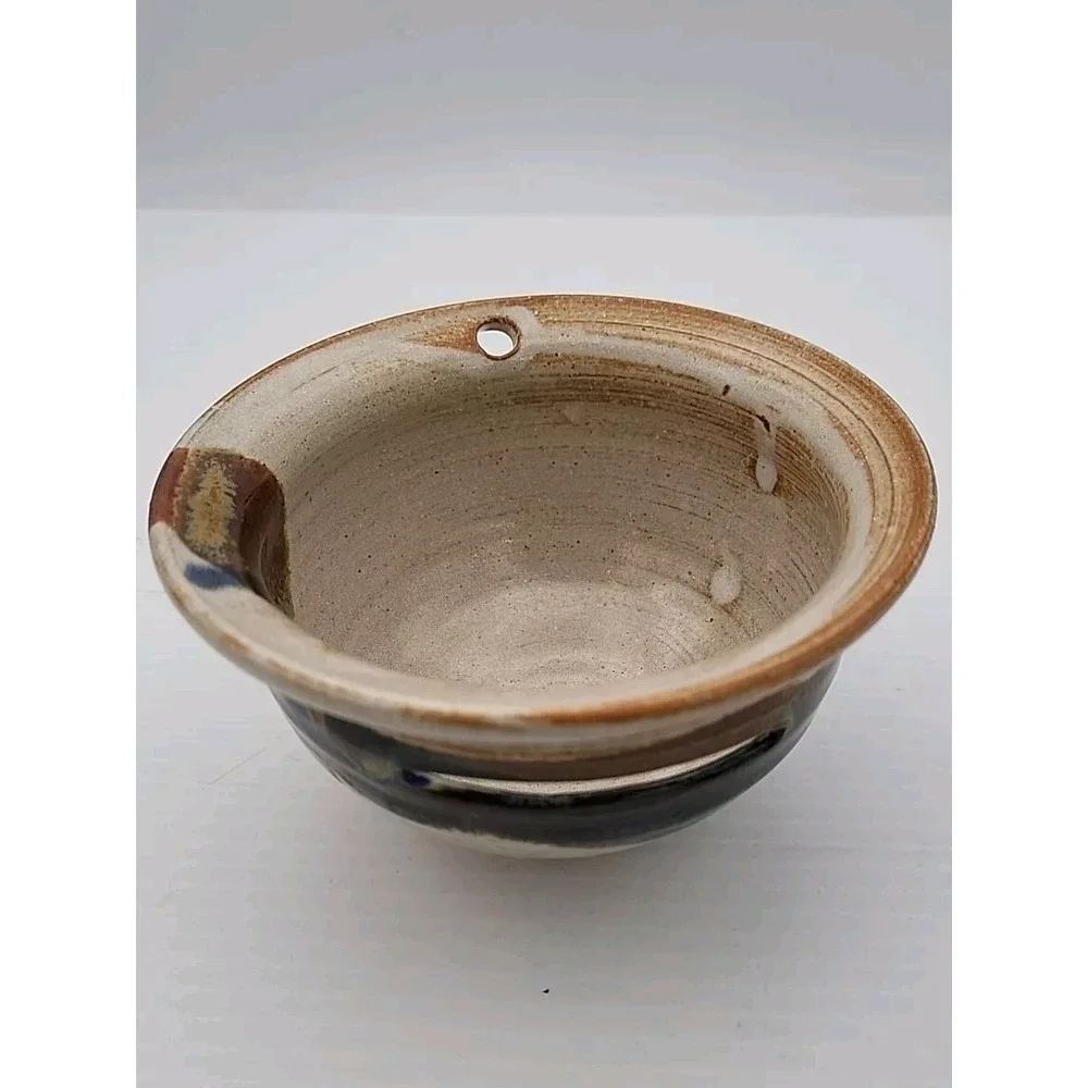 Glazed Pottery Egg, Yolk Separator kitchen Decor pottery OOAK DRIP‎ glaze Gadget
